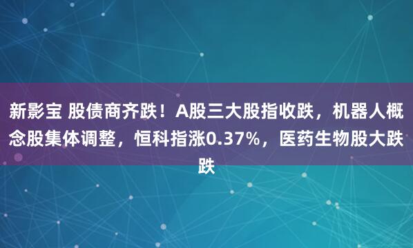 新影宝 股债商齐跌！A股三大股指收跌，机器人概念股集体调整，恒科指涨0.37%，医药生物股大跌