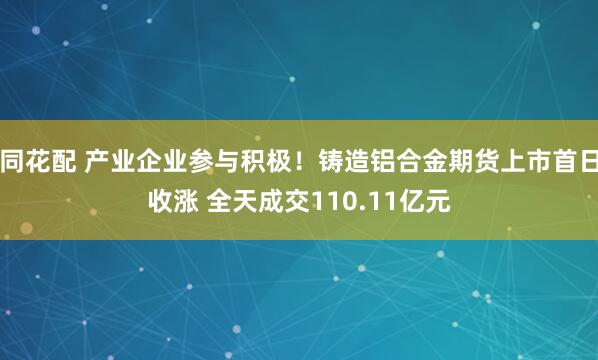 同花配 产业企业参与积极！铸造铝合金期货上市首日收涨 全天成交110.11亿元